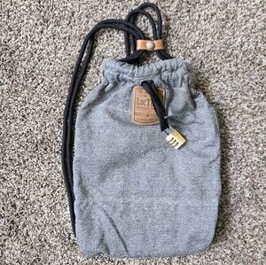 LocTote Flak Sack Sport Drawstring Backpack Gray Black Brass Combo Lock